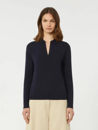 Viskose-Rollkragenpullover, marineblau