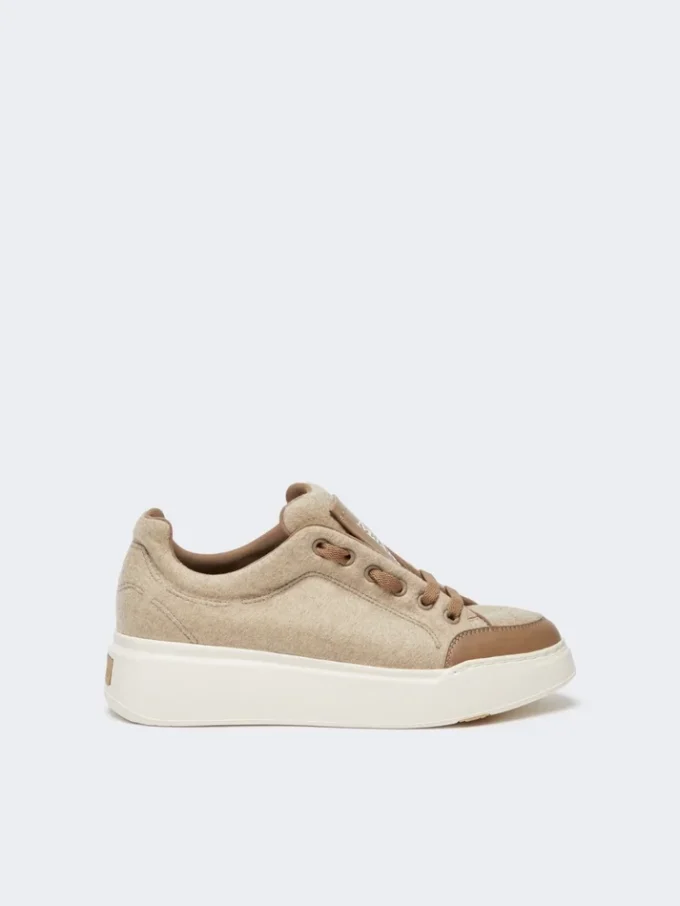 Wasserabweisende Kaschmir-Sneaker, beige