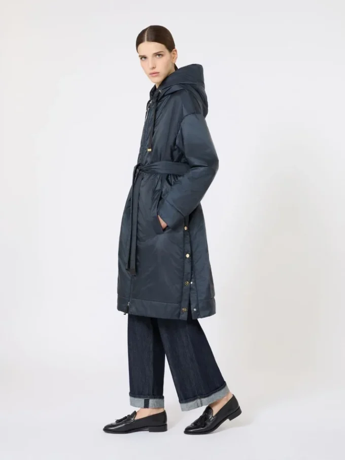 Wasserabweisender, gefütterter Parka aus Canvas, mitternachtsblau Wasserabweisender, gefütterter Parka aus Canvas, mitternachtsblau