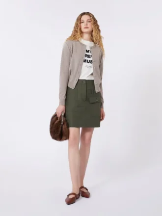 Wasserabweisender Minirock aus Canvas, khaki