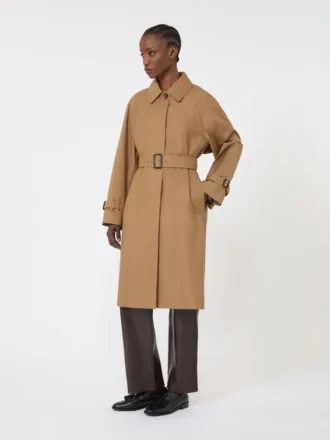 Wasserabweisender Trenchcoat aus Baumwollmischung, braun