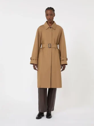 Wasserabweisender Trenchcoat aus Baumwollmischung, braun
