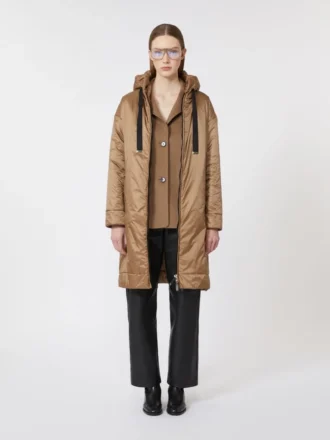 Wasserabweisender, wattierter Parka aus Canvas, kamelfarben Wasserabweisender, wattierter Parka aus Canvas, kamelfarben