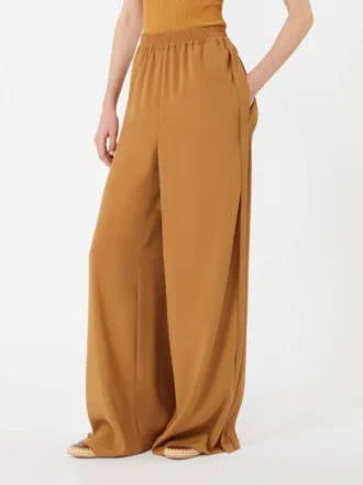 – Weite Hose aus Envers-Satin, karamellfarben
