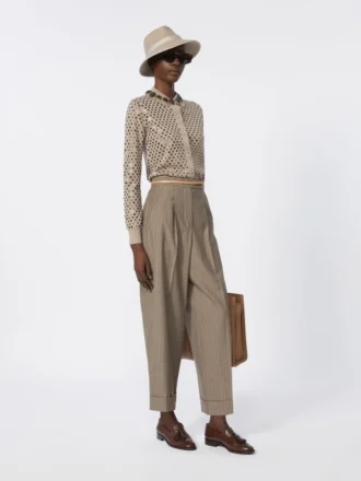 Wollcardigan mit Pailletten, braun