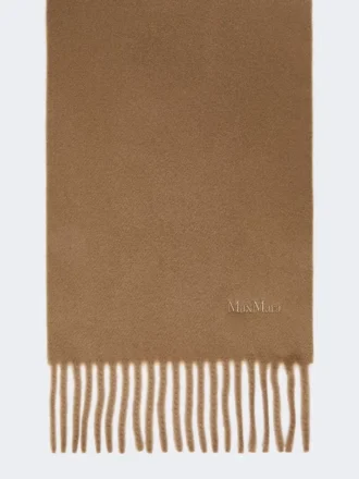 Wollschal mit Stickerei, braun