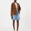 Zweireihige Wildlederjacke, tabakfarben Zweireihige Wildlederjacke, tabakfarben