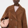 Zweireihige Wildlederjacke, tabakfarben Zweireihige Wildlederjacke, tabakfarben