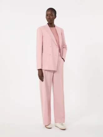 Zweireihiger Blazer aus Stretchwolle, Antikrosa