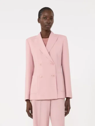 Zweireihiger Blazer aus Stretchwolle, Antikrosa